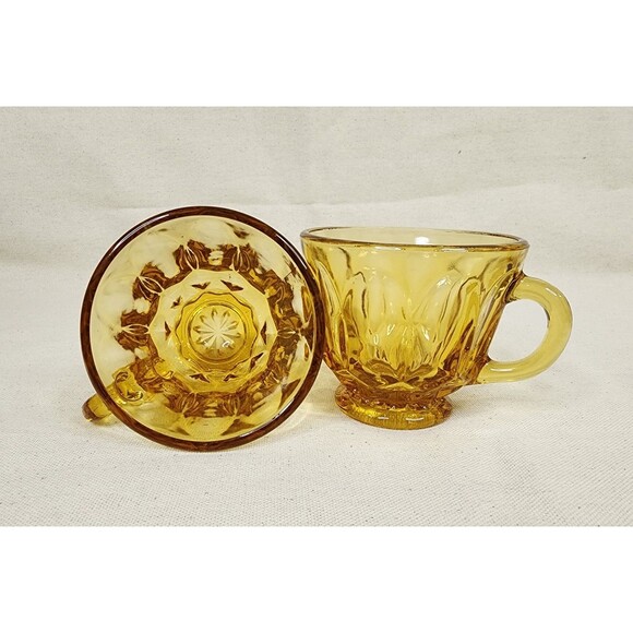 Vintage Anchor Hocking Fairfield Amber Glass Punch Cups – Set of 4, 1970s - Picture 7 of 11